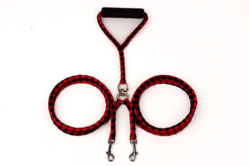 Amazon's best selling one-for-two double-ended braided PP round rope dog leash pet double traction rope dog leash