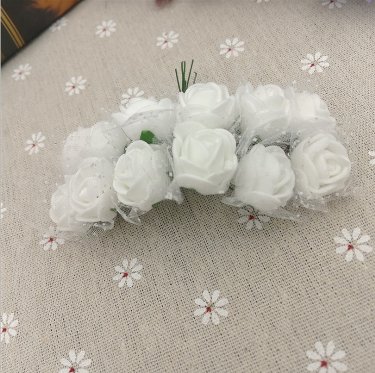 En stock 2.5 CM144 hilo artificial PE espuma flor DIY flor falsa caja de dulces PE hilo rosa