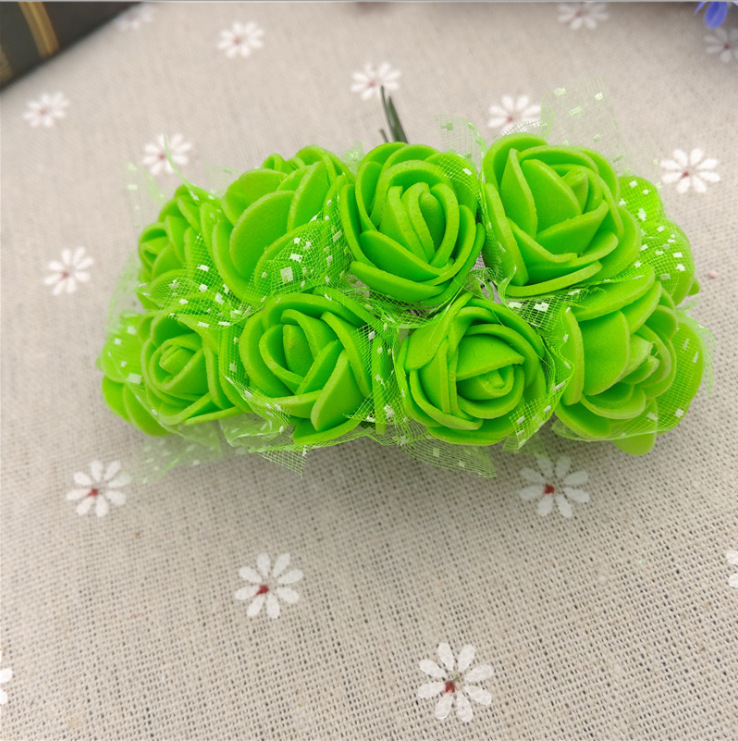 En stock 2.5 CM144 hilo artificial PE espuma flor DIY flor falsa caja de dulces PE hilo rosa