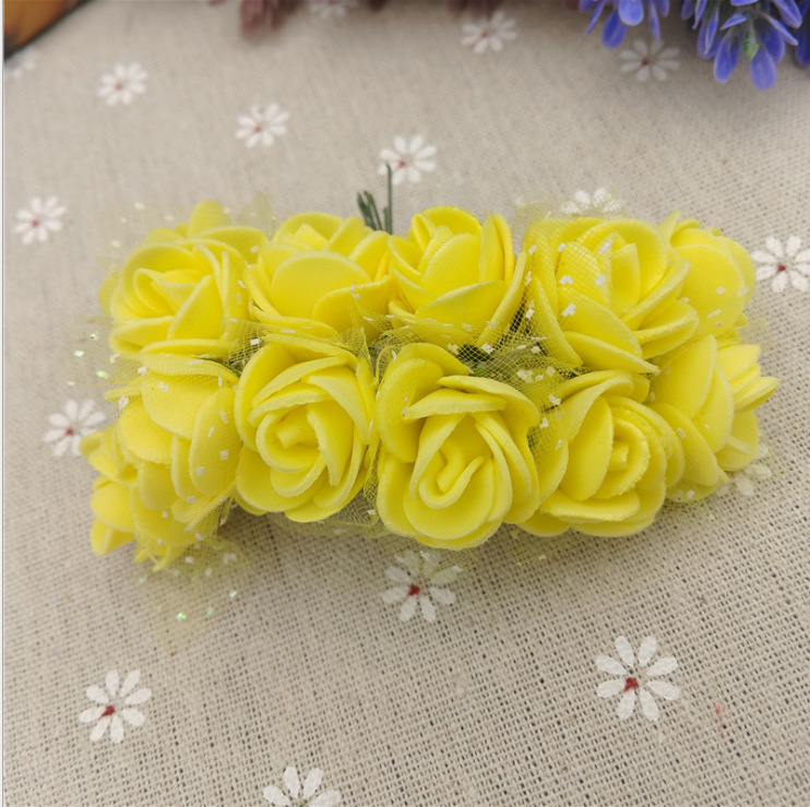 En stock 2.5 CM144 hilo artificial PE espuma flor DIY flor falsa caja de dulces PE hilo rosa