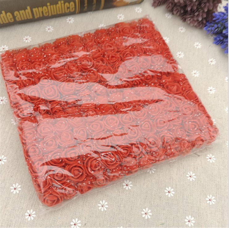 En stock 2.5 CM144 hilo artificial PE espuma flor DIY flor falsa caja de dulces PE hilo rosa