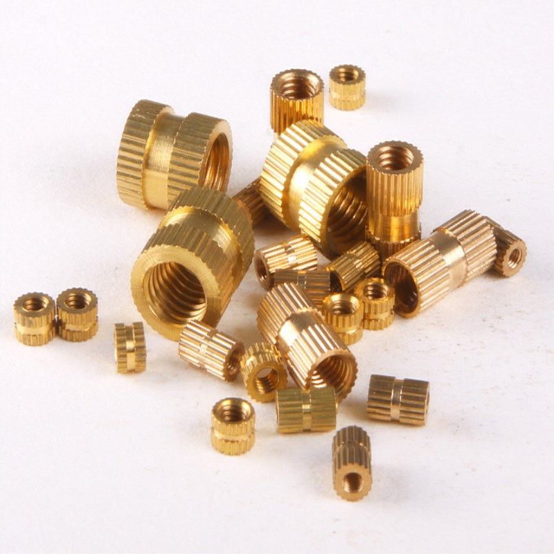 Copper Nut Knurled Copper Injection Molded Nut through Hole Blind Hole Copper Clamp Copper Insert Embedded Part M2M3M4M5M6M8