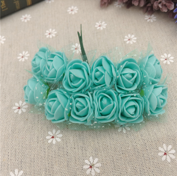 En stock 2.5 CM144 hilo artificial PE espuma flor DIY flor falsa caja de dulces PE hilo rosa