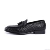 Woven loafers for leather shoes for leisure, Italy, cowhide, genuine leather