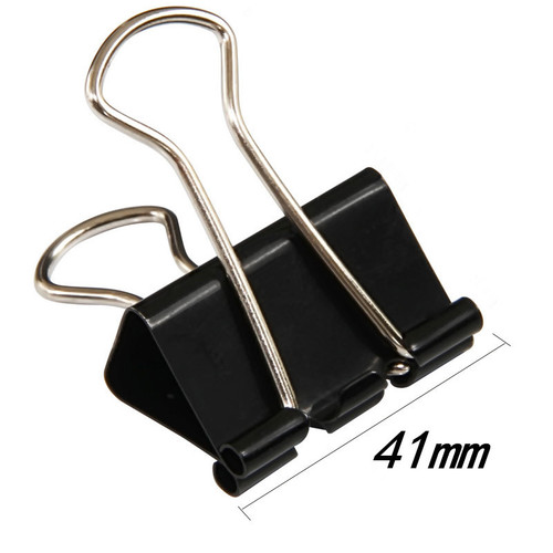 Cross-border hot-selling black long tail bill holder metal bound binder office stationery account holder 41mm dovetail clip