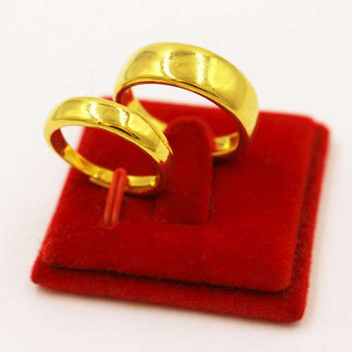 Wholesale copper-plated Vietnamese sand gold men's and women's long-lasting starry glossy open ring Valentine's Day jewelry