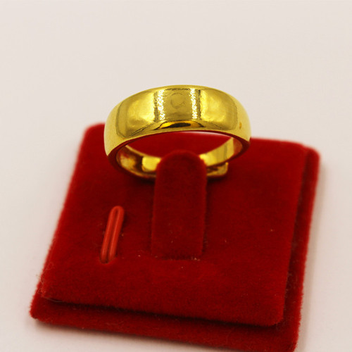 Wholesale copper-plated Vietnamese sand gold men's and women's long-lasting starry glossy open ring Valentine's Day jewelry