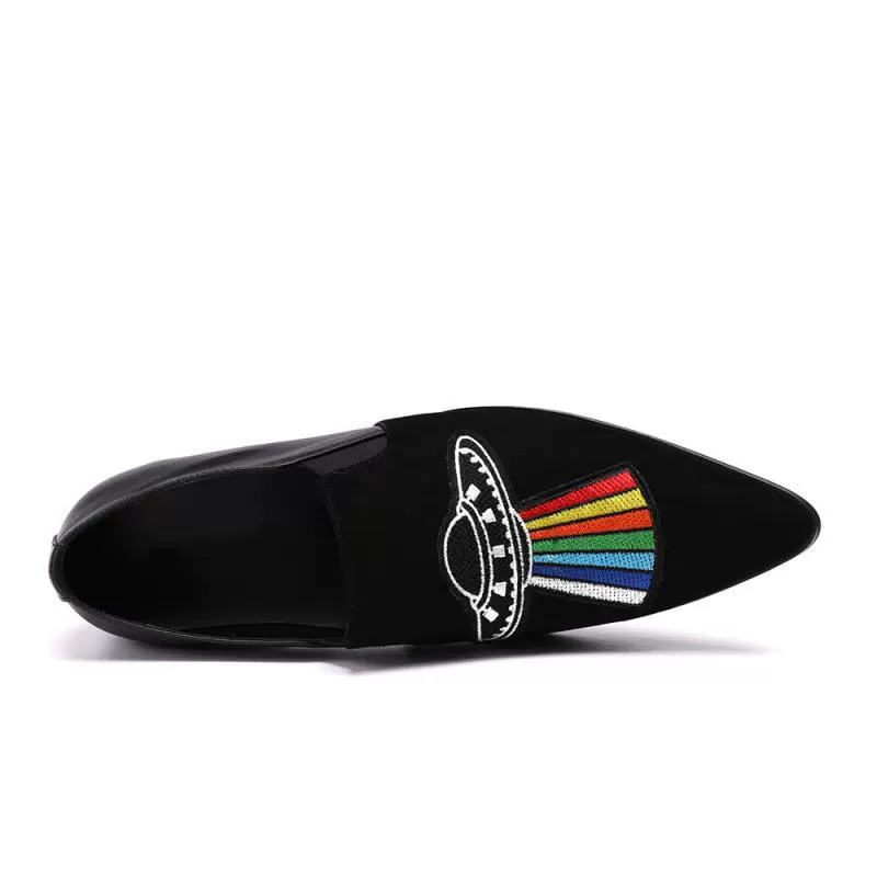 Внешняя торговля без шнуровки с вышивкой, деловая повседневная мужская кожаная обувь, индивидуальная кожаная обувь для внешней торговли, модные лоферы с острым носком, модная обувь