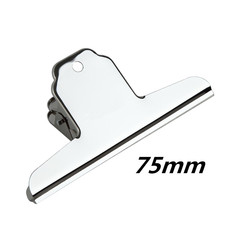 Factory Electroplated Silver Color Stainless Steel Mountain Shaped Ticket Clip Iron Ticket Clip Data Clip Metal Invoice Clip Financial Clip 75mm