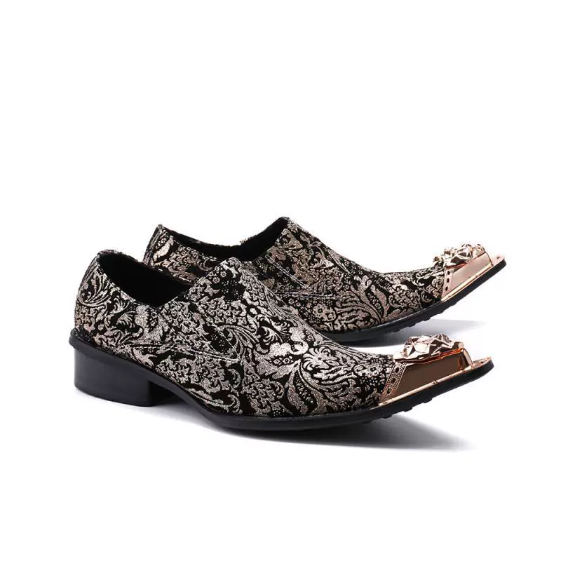 Мужская повседневная кожаная обувь с острым носком, индивидуальная модная зеркальная Парикмахерская кожаная обувь, Глянцевая Золотая обувь на платформе для ночного шоу