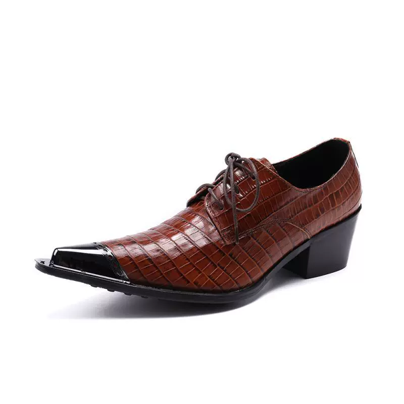 Красный острый носок, увеличивающий рост, деловая повседневная мужская кожаная обувь на шнуровке, индивидуальная модная обувь с низким верхом в Корейском стиле, индивидуальная Однослойная обувь