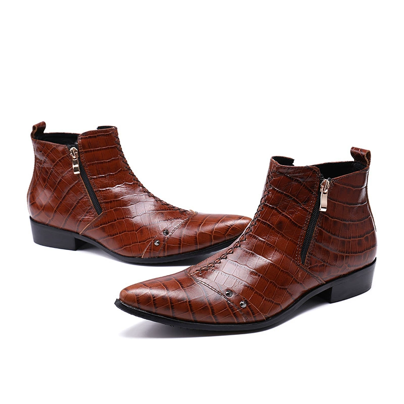 Персонализированные модные короткие сапоги Martin ботинки модные джинсовые сапоги из натуральной кожи из воловьей кожи Внешняя торговля теплые кожаные сапоги весенние и осенние мужские сапоги