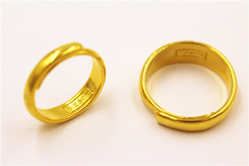 Wholesale copper-plated Vietnamese sand gold men's and women's long-lasting starry glossy open ring Valentine's Day jewelry