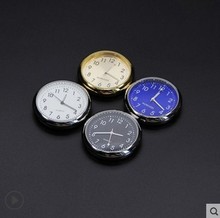 车载钟表 任意贴一键启动 直径4cm  电子石英时钟创意汽车用品
