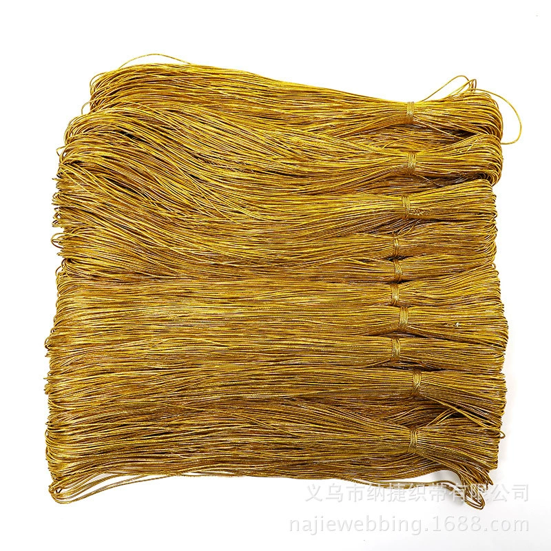 1 мм Золотой Серебряный круглый эластичный канат ядро завернутый говядина сухожилия строку эластичный канат процесс проволочная бирка веревка