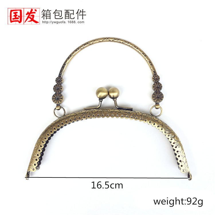 No en stock: 16.5CM arco dragón-fénix encaje cabeza de bola tres flores mano oro