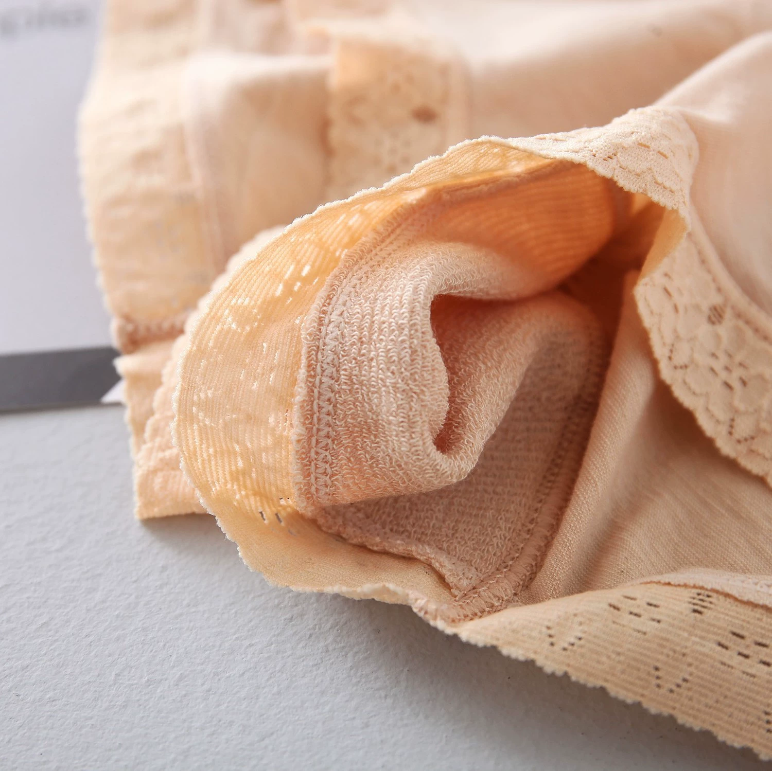 无 Underwear, elastic lace pants, mid rise