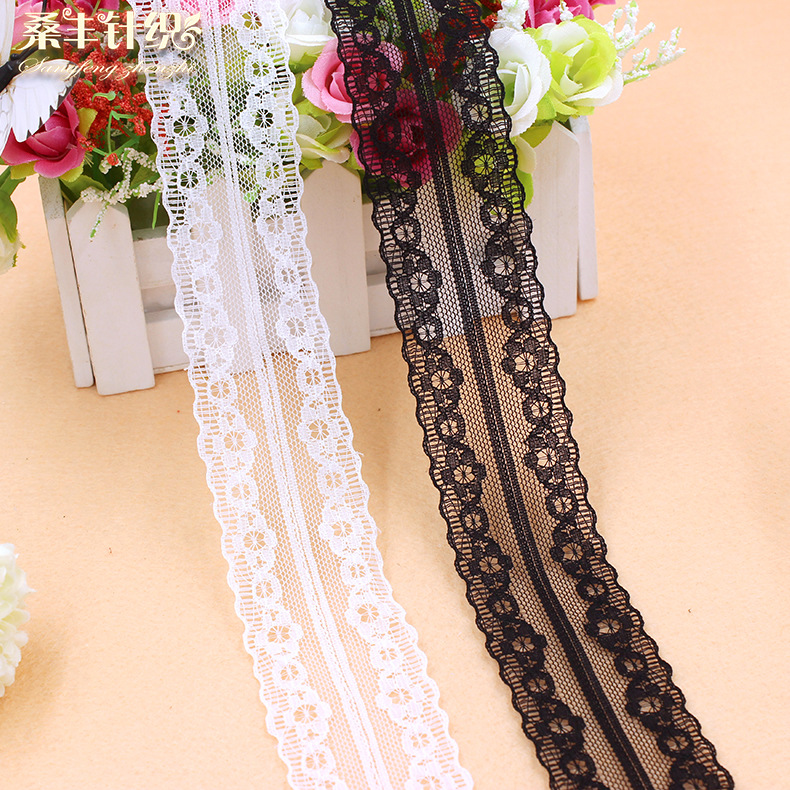 【厂家现货供应】鞋帽箱包服饰蚊帐玩具辅料 无弾蕾丝花边 4CM