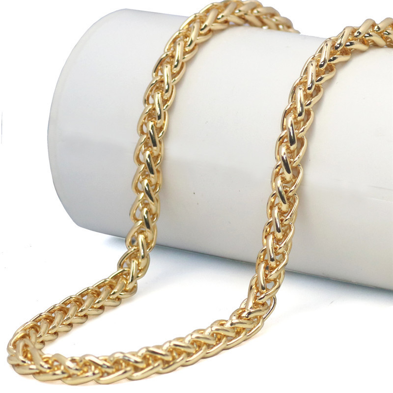 Hip-Hop Men's Gold Necklace 18K Gold Stainless Steel Dragon Bone Chain European and American Amazon Twist Chain Hot Item Wholesale Hip-Hop Men's Gold Necklace 18K Gold Stainless Steel Dragon Bone Chain European and American Amazon Twist Chain Hot Item Wholesale