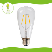 E26E27玻璃壳灯泡ST64装饰照明LED塑料壳仿古灯丝灯爱迪生