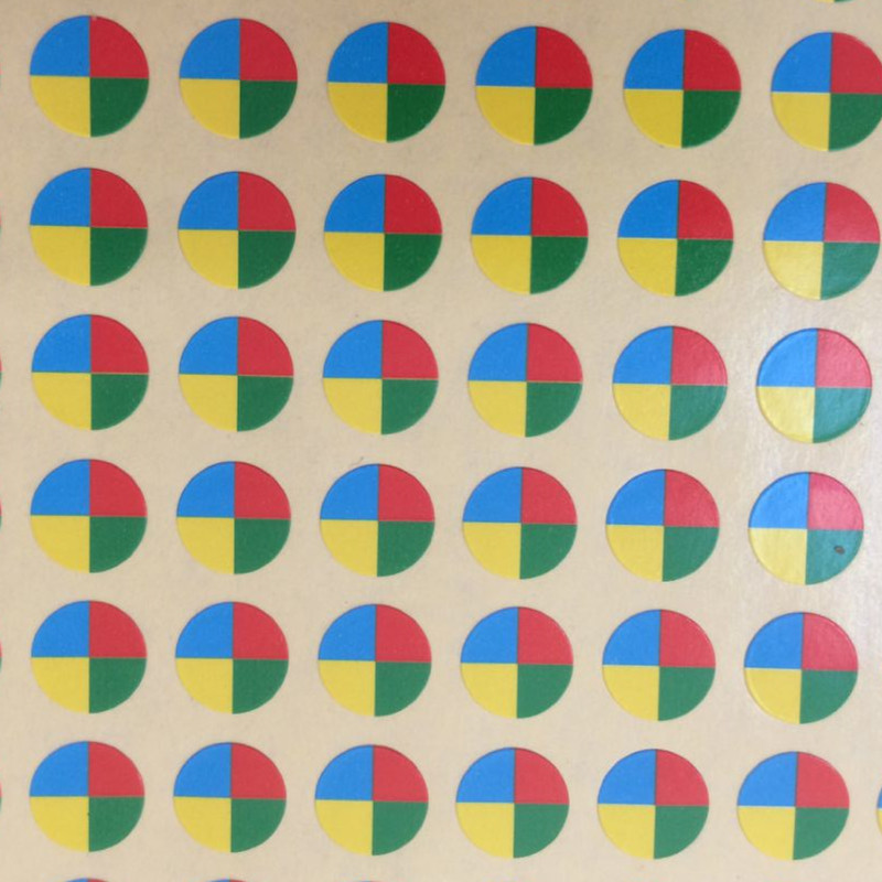 东莞厂家印刷铜版纸彩色圆形贴纸不干胶 强粘彩色圆点不干胶标签