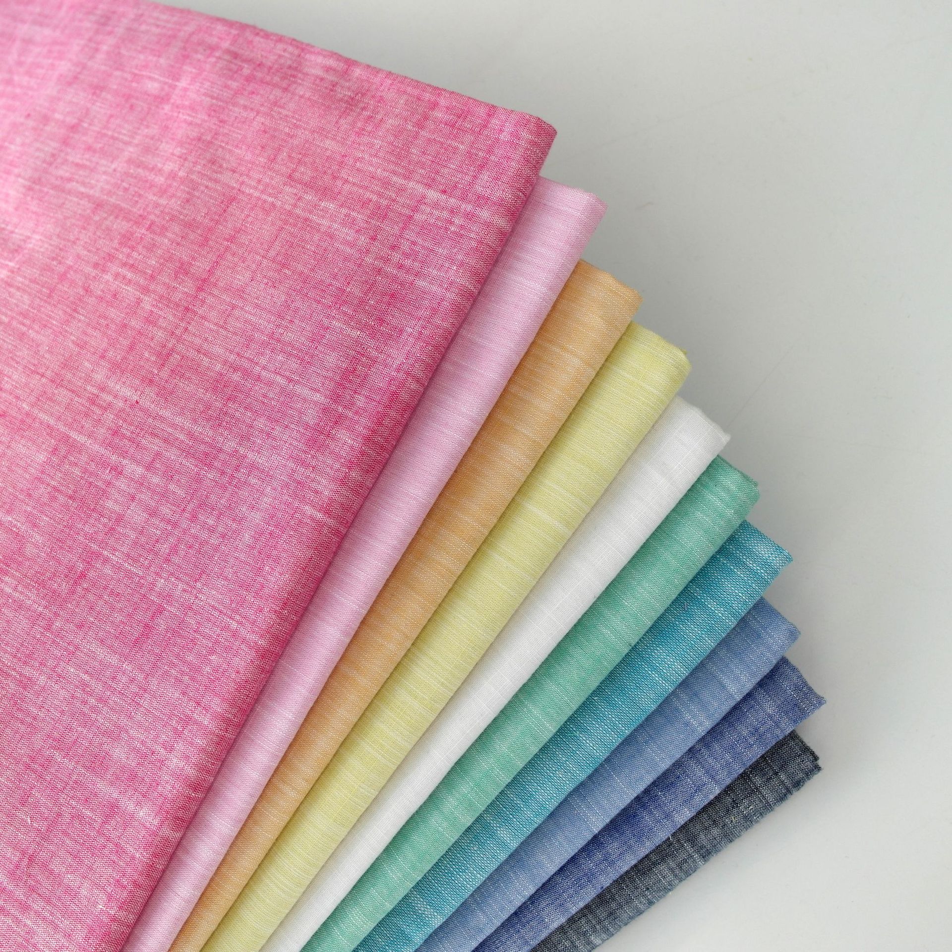 竹节青年布 梭织面料 休闲色织布 新品上市 时尚连衣裙衬衫面料