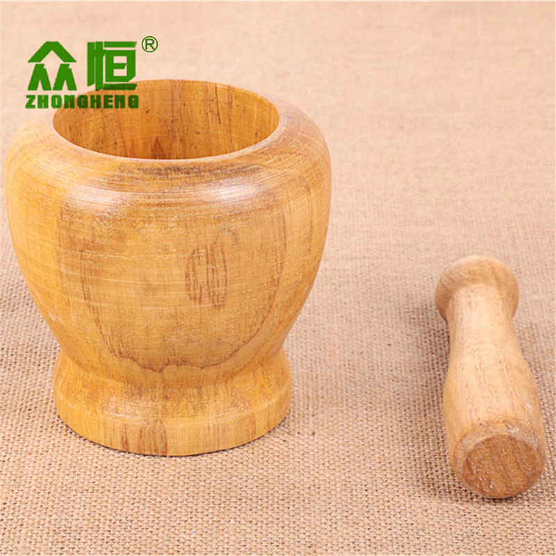 En stock suministro de cocina gadget amoladora de ajo de madera mortero de ajo hogar pelador de ajo al por mayor