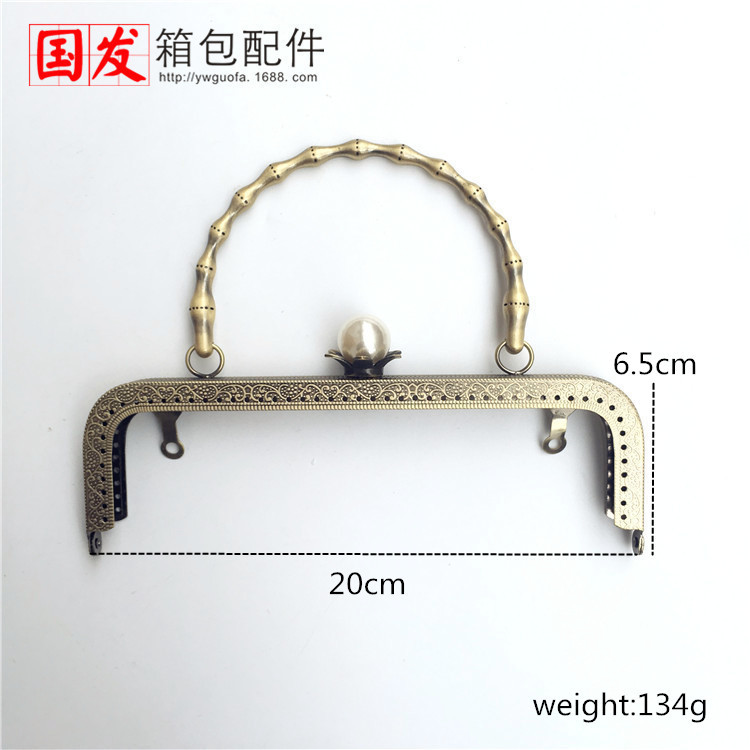 20cm cuadrada cabeza de perla en relieve bambú brazalete oro sol clavos de perla brazalete de bambú