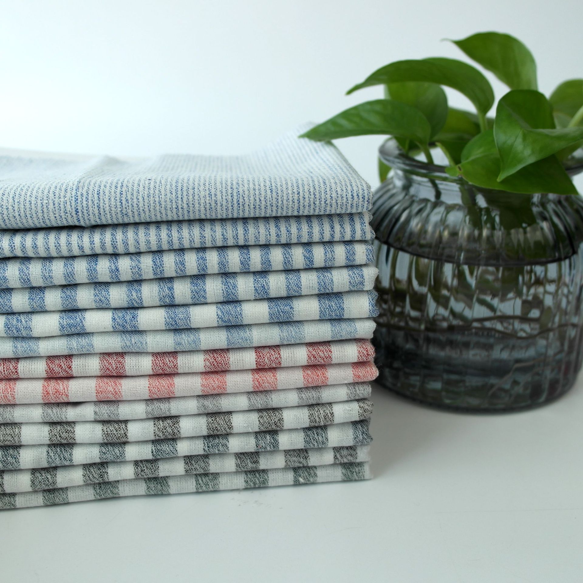 色织条子布 彩色条纹布 精梳高密度 色织条纹布 休闲衬衫布现货