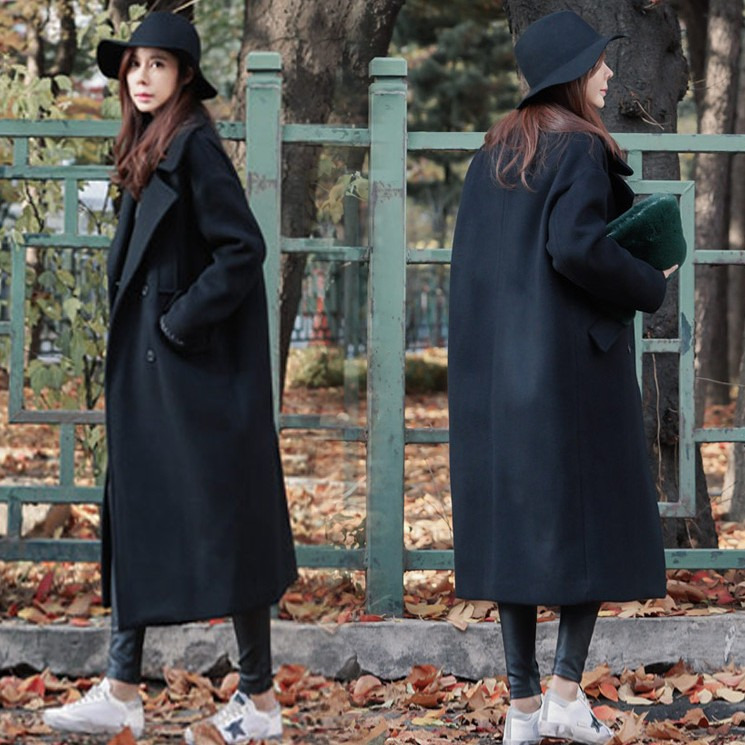 Special Offer Woolen Coat Korean Style 2025 New Cocoon-Shaped Thickened Mid-Length Slim Fit Autumn and Winter Trendy Style 03