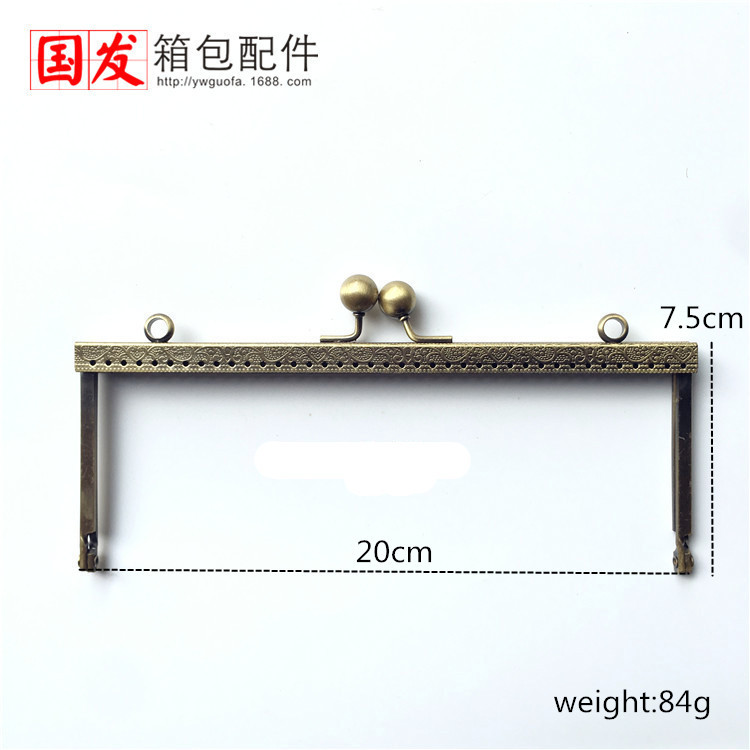 20Cm cuadrado flor convexa pie de barca golpea cabeza de oro, bronce, bolso de plata oro