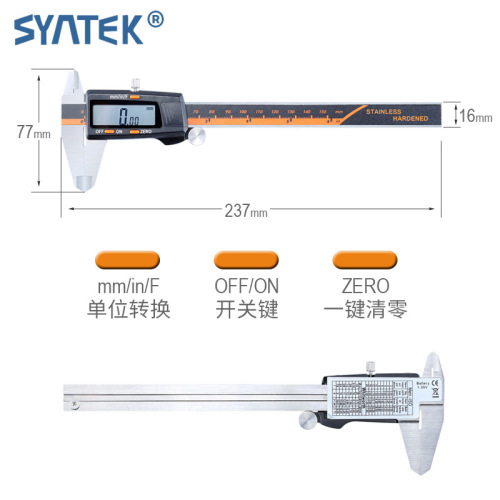 syntek stainless steel digital display vernier caliper with fraction display digital display caliper electronic caliper 0-150mm
