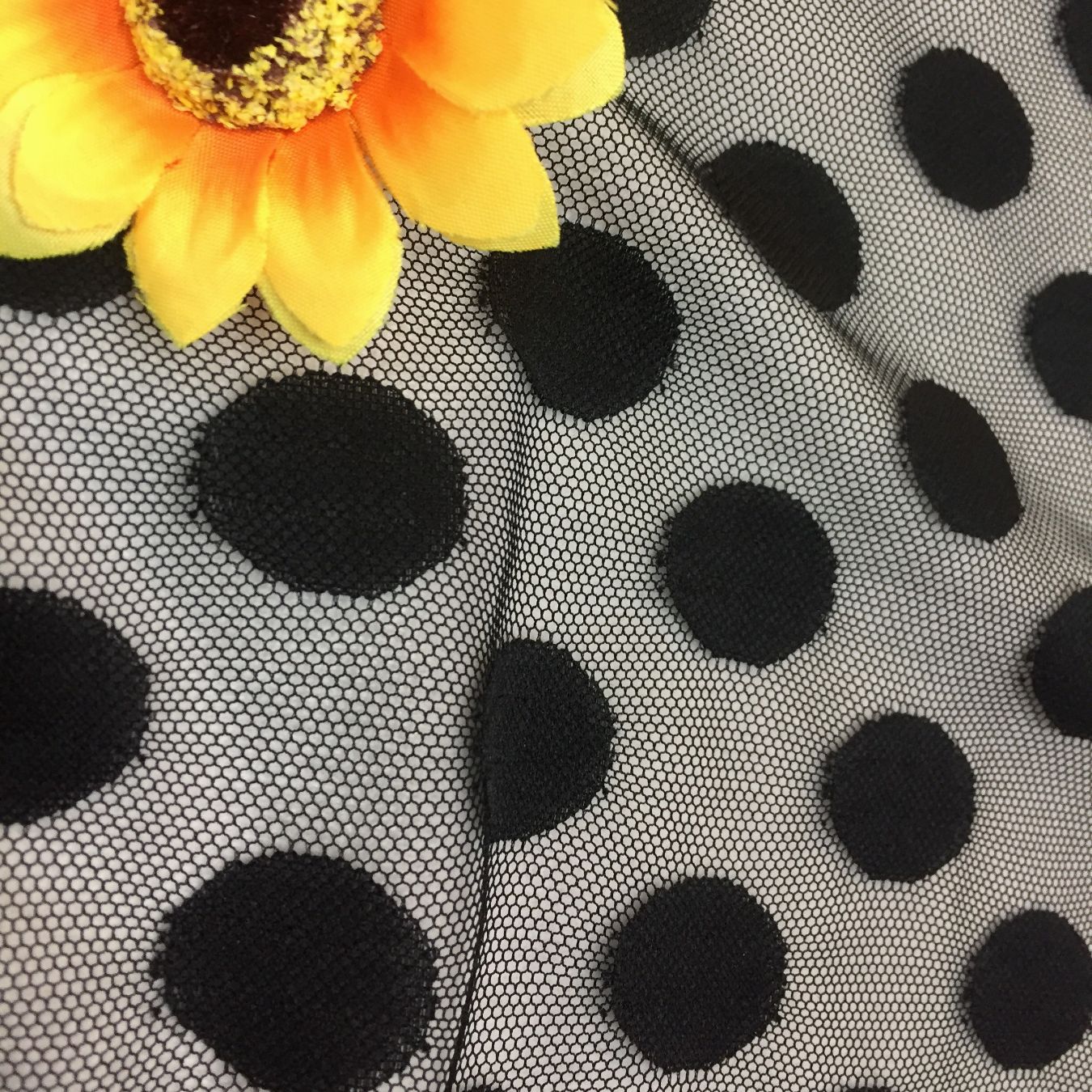 锦氨弹力提花网布圆圈圆点网布童装打底上衣配料时装面料现货批发