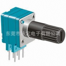 汽车功放电位器R096双联金属半圆D字型月牙柄6脚密封电位器