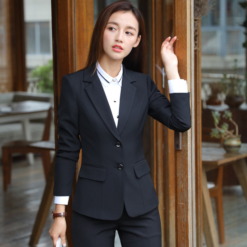 2026 Autumn and Winter New Long-Sleeved Suit Set Korean Style Slim Fit Professional Women's Clothing Jewelry Hotel Beautician Workwear
