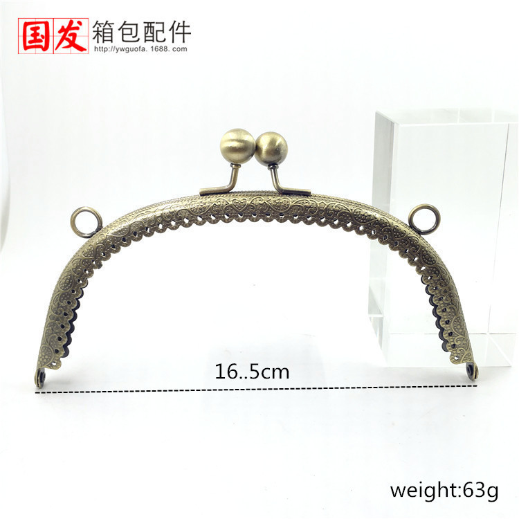 16.5CM arco en relieve encaje boquilla de oro DIY bolsa de oro común bronce, oro ligero