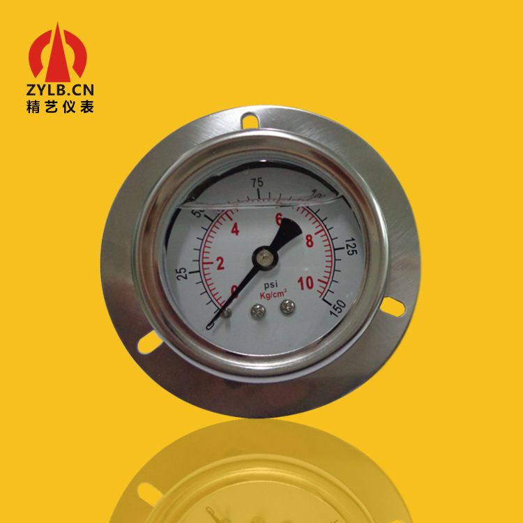 不锈钢耐震压力表不锈钢充油压力表模温机专用压力表YBN50ZT 10kg