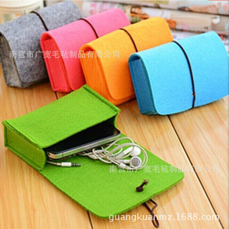批发毛毡包彩色毛毡电源包包量大优惠精油包收纳包衣物环保材质