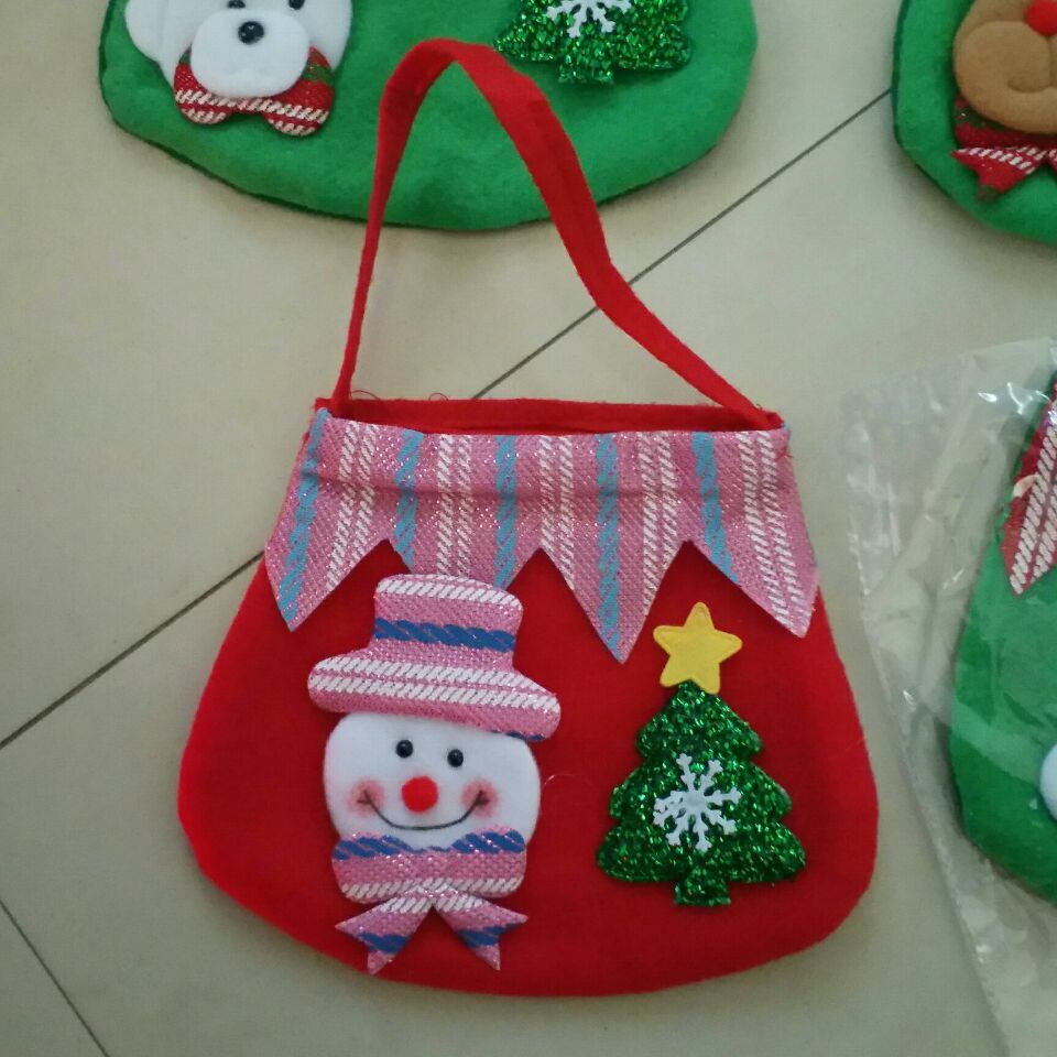 Bagos de fruta de Navidad, bolsas de manzanas, bolsas de regalo de Navidad, Papá Noel, muñeco de nieve, alce, jardín de infantes, dulces