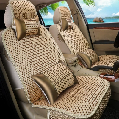 Cushion Breathable All-Inclusive Car Seat Cover | Seat cushion, seat cover - beige-luxury-five-seat-set