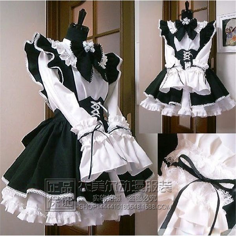 Classic Black and White Maid Costume Lolita Maid Costume Cos Costume
