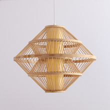 手工创意竹编织餐厅吊灯禅意茶室酒店现代简约工程吊灯竹编灯具
