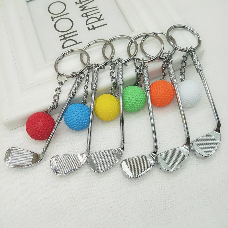 Creative golf keychain bag pendant golf sports supplies ball keychain wholesale