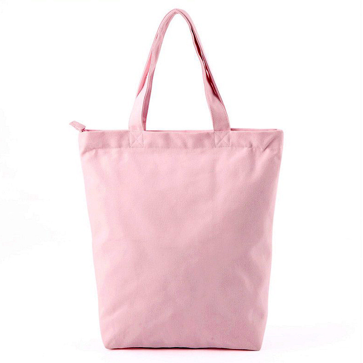 厂家批发 空白16安粉色沙滩袋 帆布棉布袋 手提斜挎袋