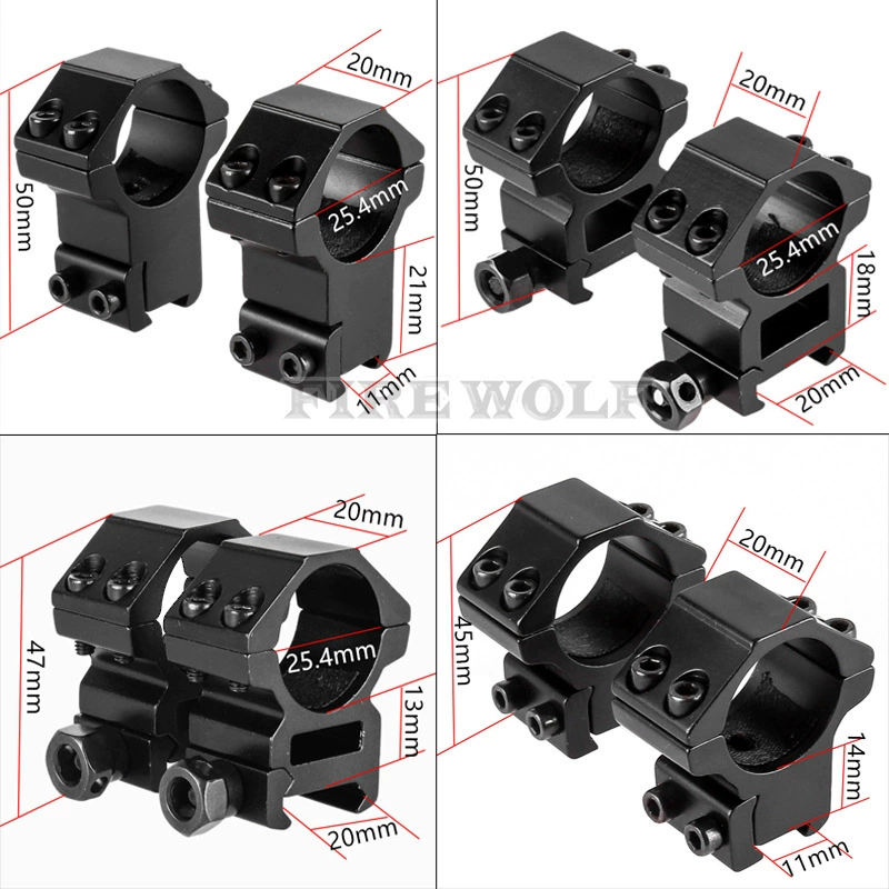 25,4 мм двойной гвоздь низкой ширины ласточкин хвост Зажим для зеркала зажим для трубки Прицельный кронштейн для лазерного фонарика