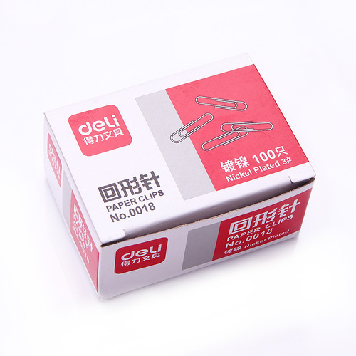 Deli 3# Paperclip 0018 Silver Paperclip Paperclip Office Supplies Stationery Wholesale