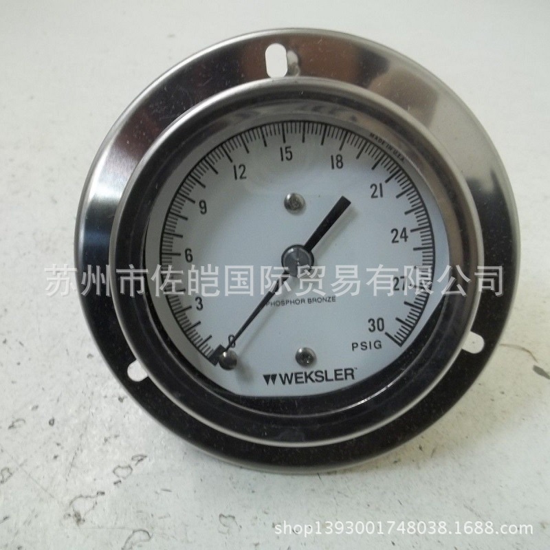供应美国WEKSLER品牌原装工业表 BA13VPD4RWXX型号压力表