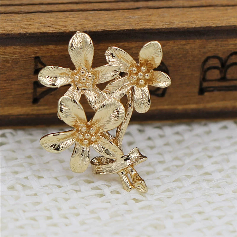 DIY ручной материал Шпилька Головные уборы 22*30 мм литая медь букет материал