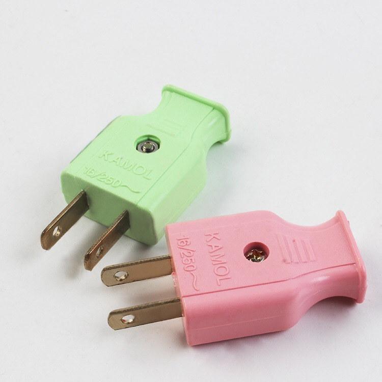 出口外贸二插头型号947三色插头东南亚柬埔寨老挝彩色插头