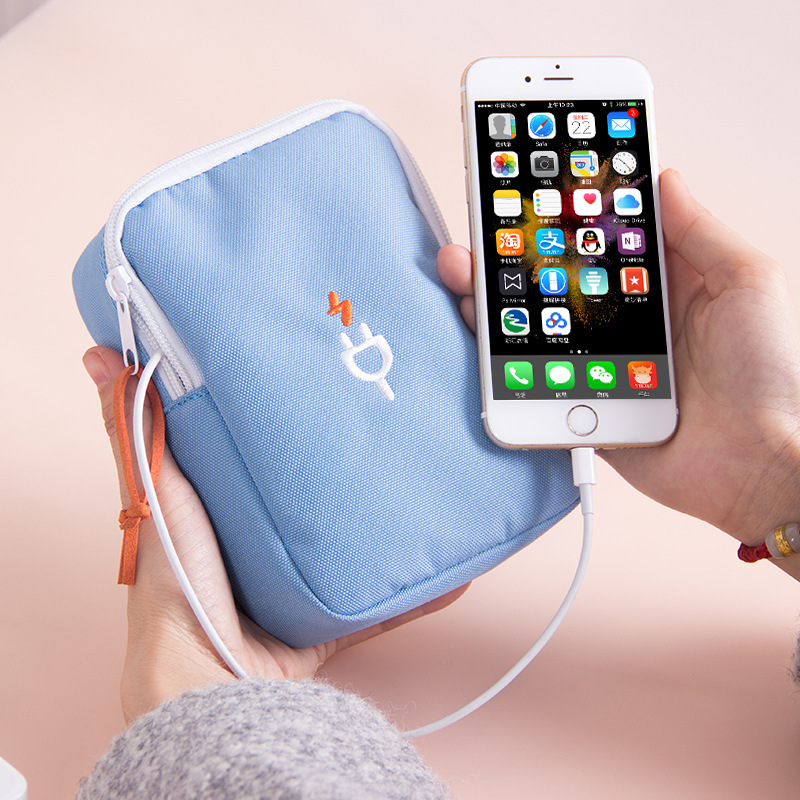 Earphone storage bag data cable charger box organizing bag earplugs cloth bag mini portable change bag